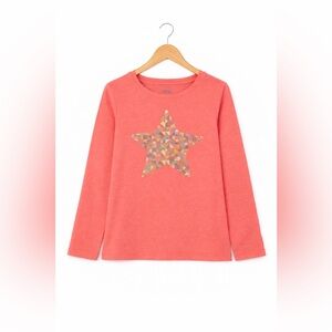 Arizona Jean Co Girls Coral Long Sleeve Star Graphic Tee Size 10/12